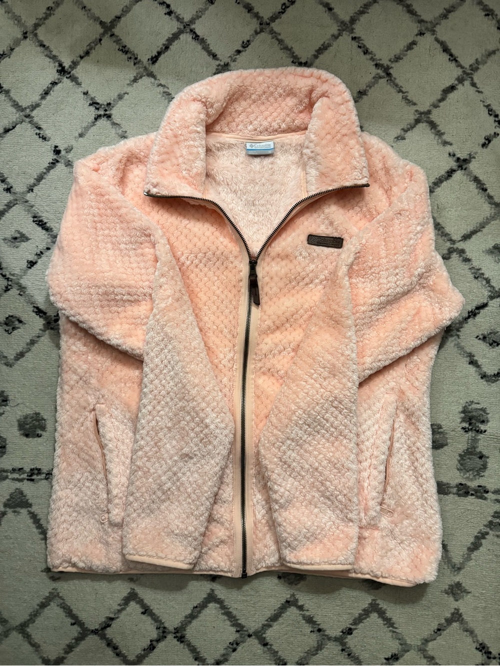 Cozy Peach Columbia Sherpa Full-Zip Jacket